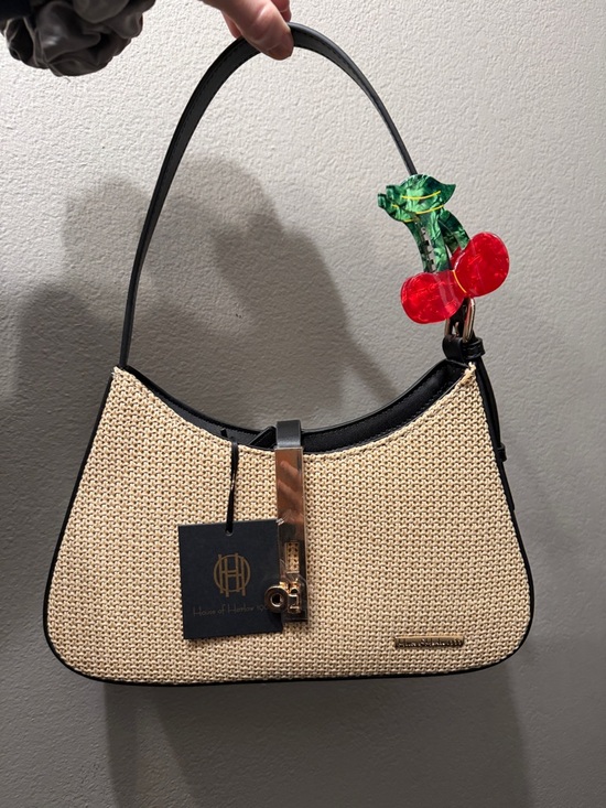 House of Harlow 1960 Handbags - NWT House of Harlow 1960 Woven Shoulder Bag with Cherry Hair Clip